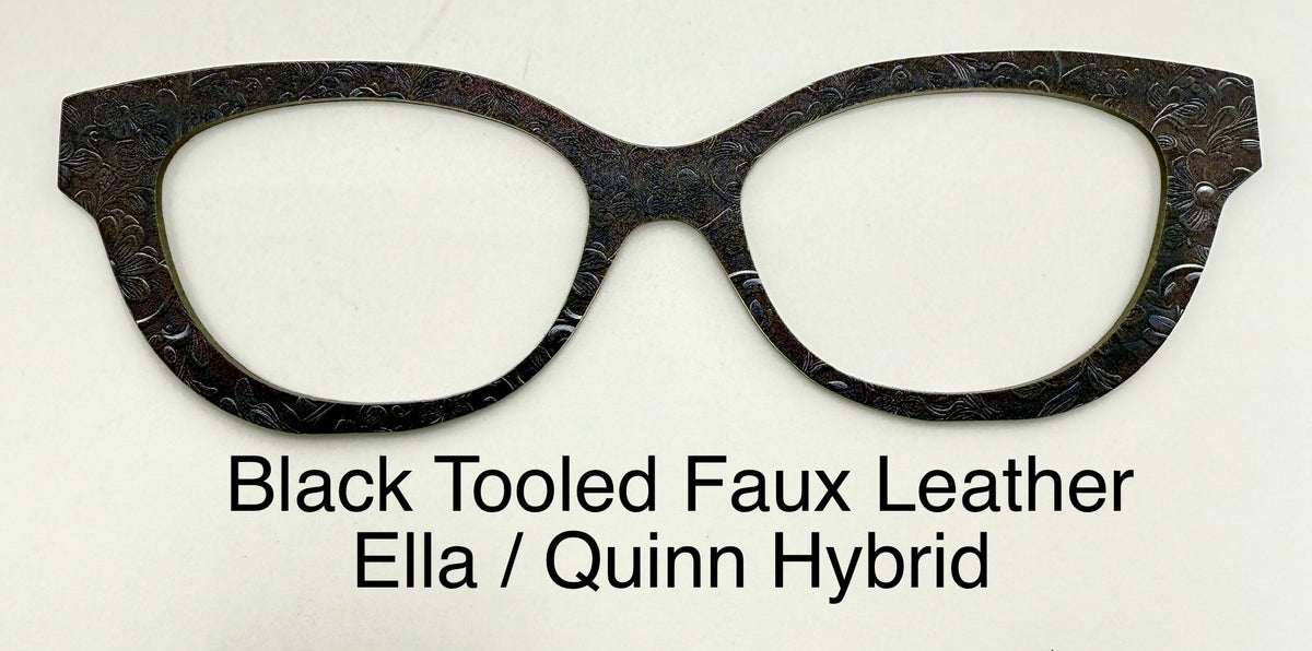 Black Tooled Faux Leather