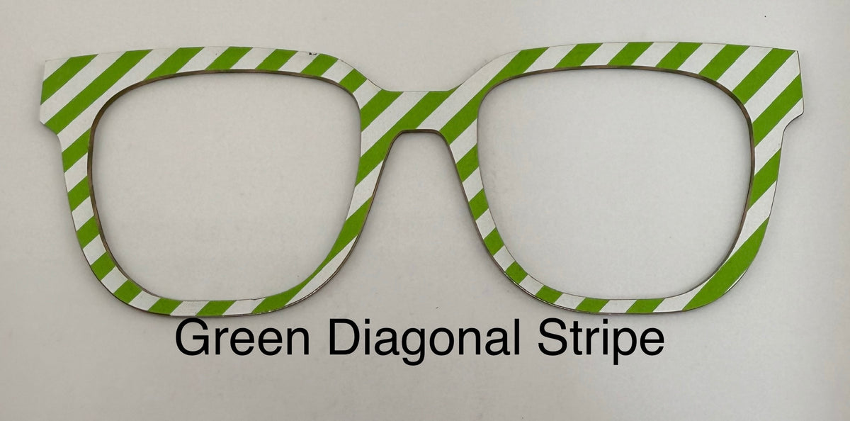Green and White Diagonal Stripe